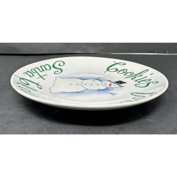 PIER 1 COOKIES COCOA FOR SANTA CLAUS Mug & Plate Set Smiling Snowman Christmas - Picture 7 of 15
